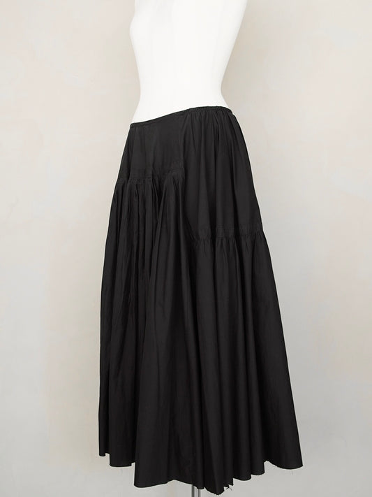 Early 2000s Dries Van Noten, random pleated skirt in black