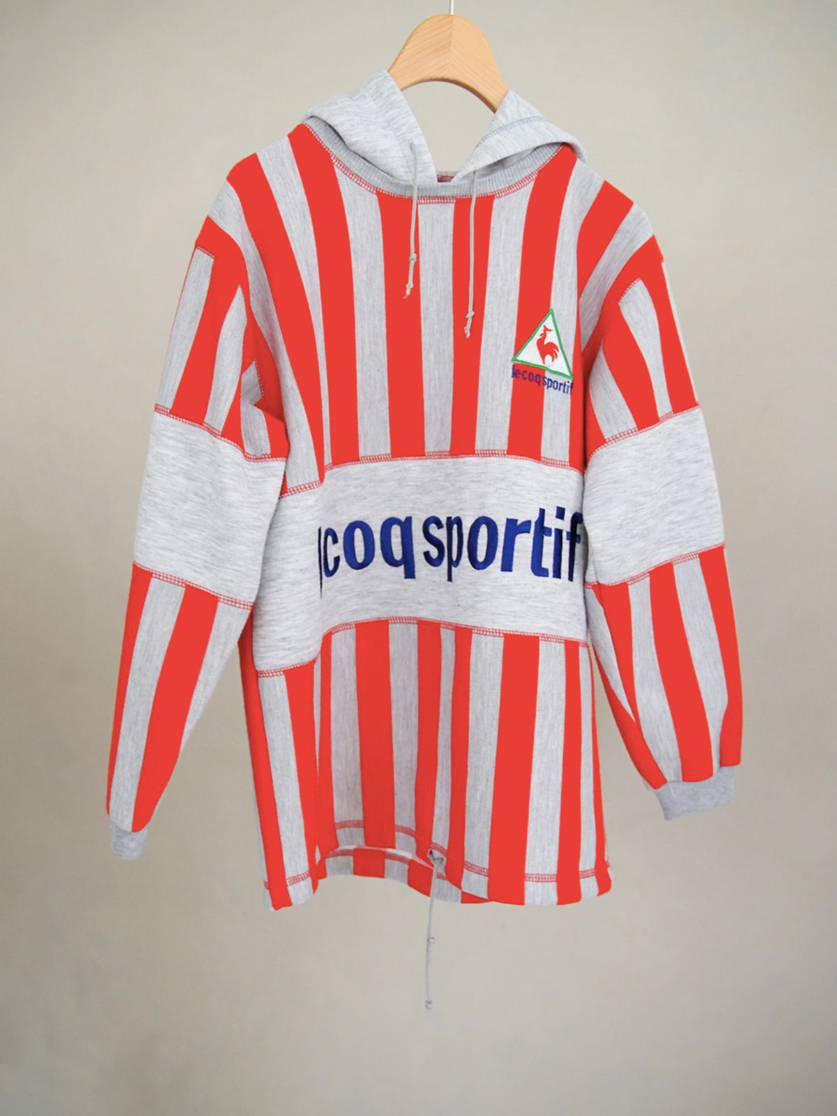 1980s Le coq sportif, striped sweat hoodie