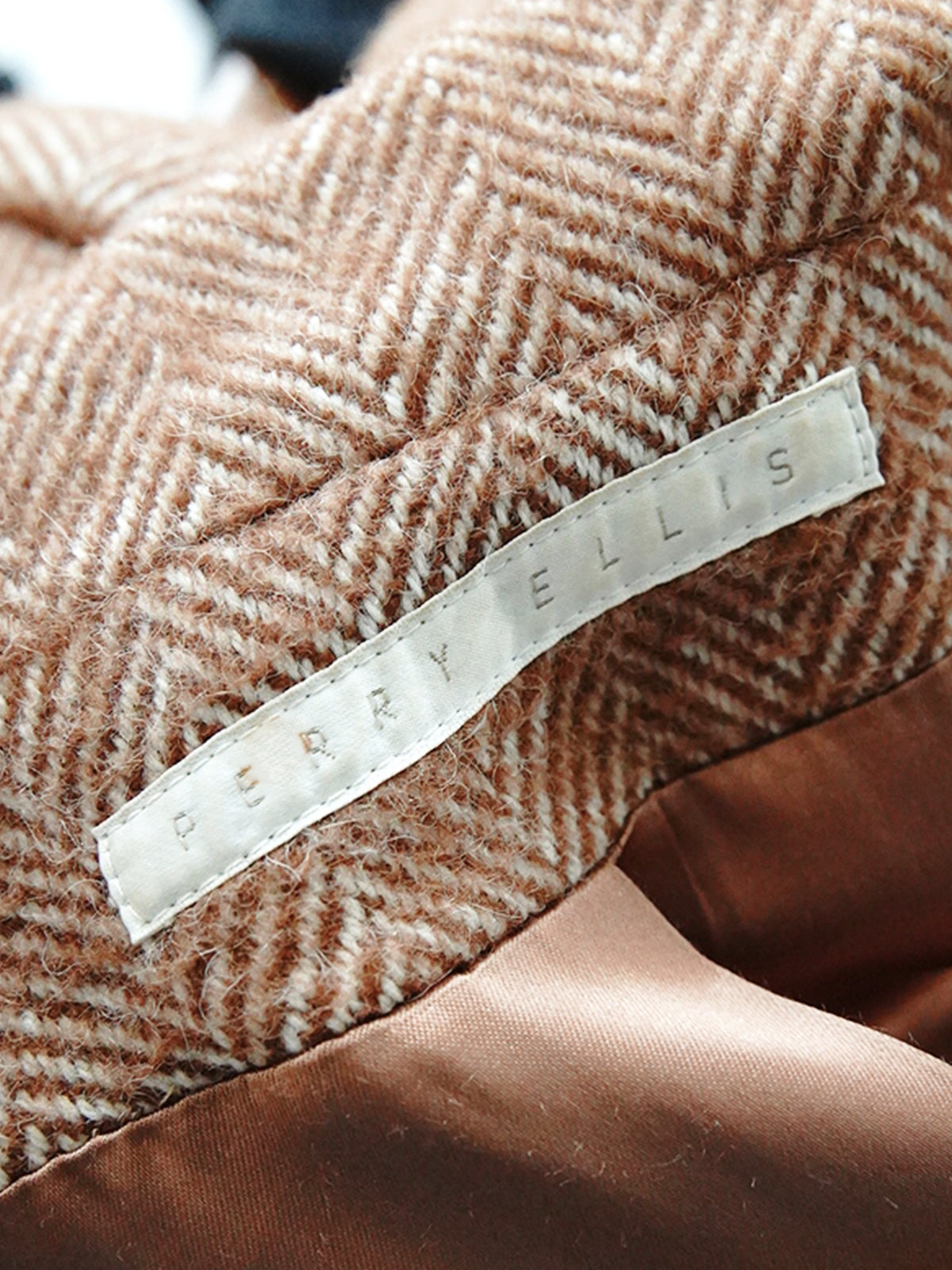 1990s Perry Ellis, herringbone coat
