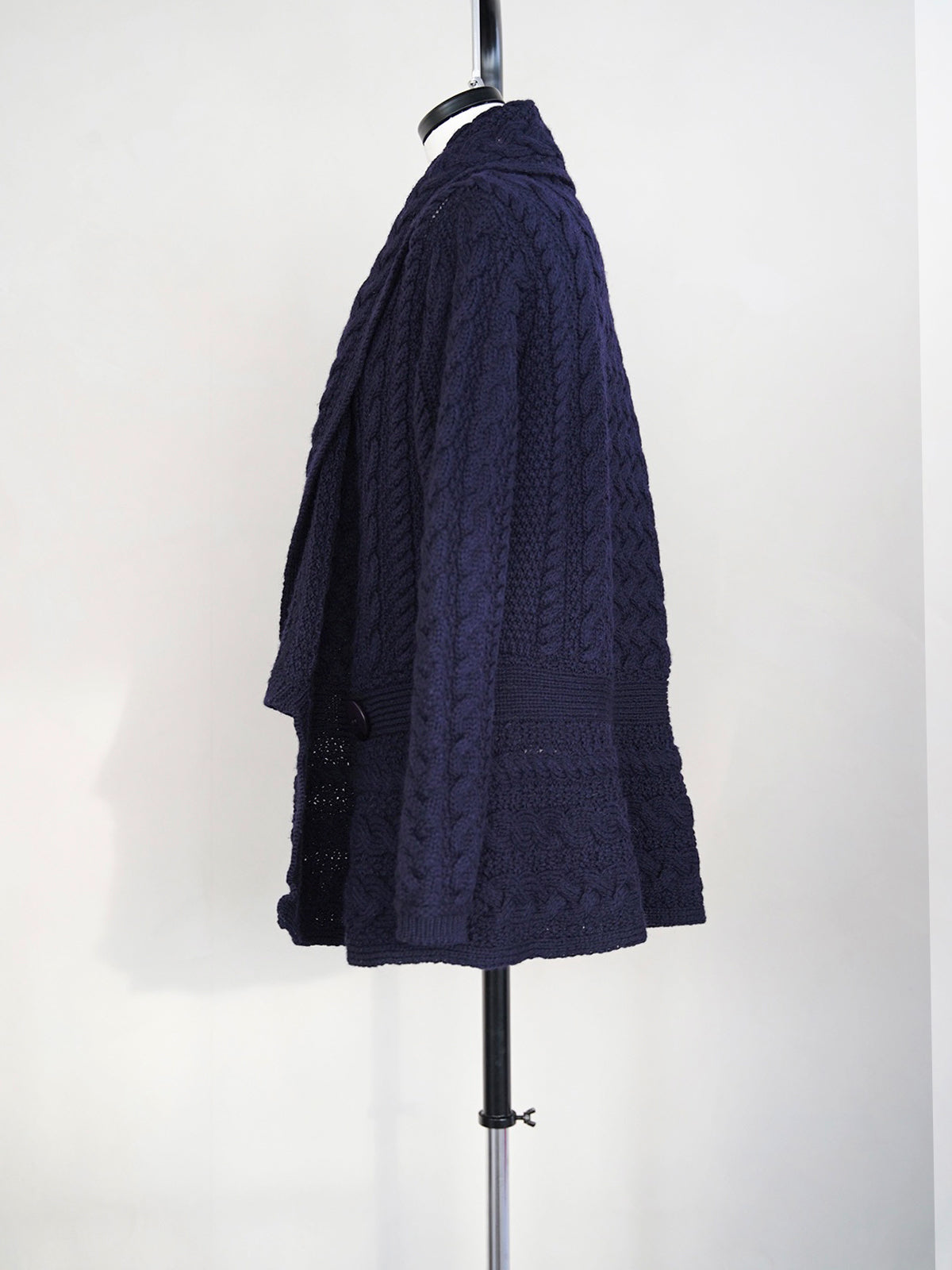 1990s Arancrafts, flare hem shawl knit cardigan