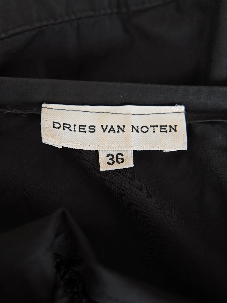 Early 2000s Dries Van Noten, random pleated skirt in black