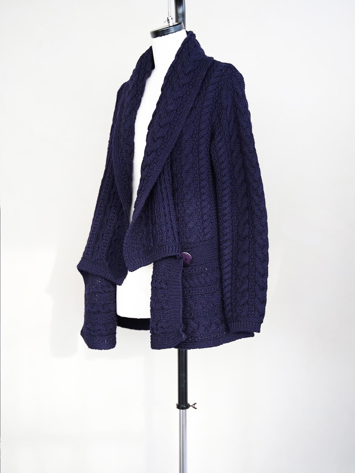 1990s Arancrafts, flare hem shawl knit cardigan