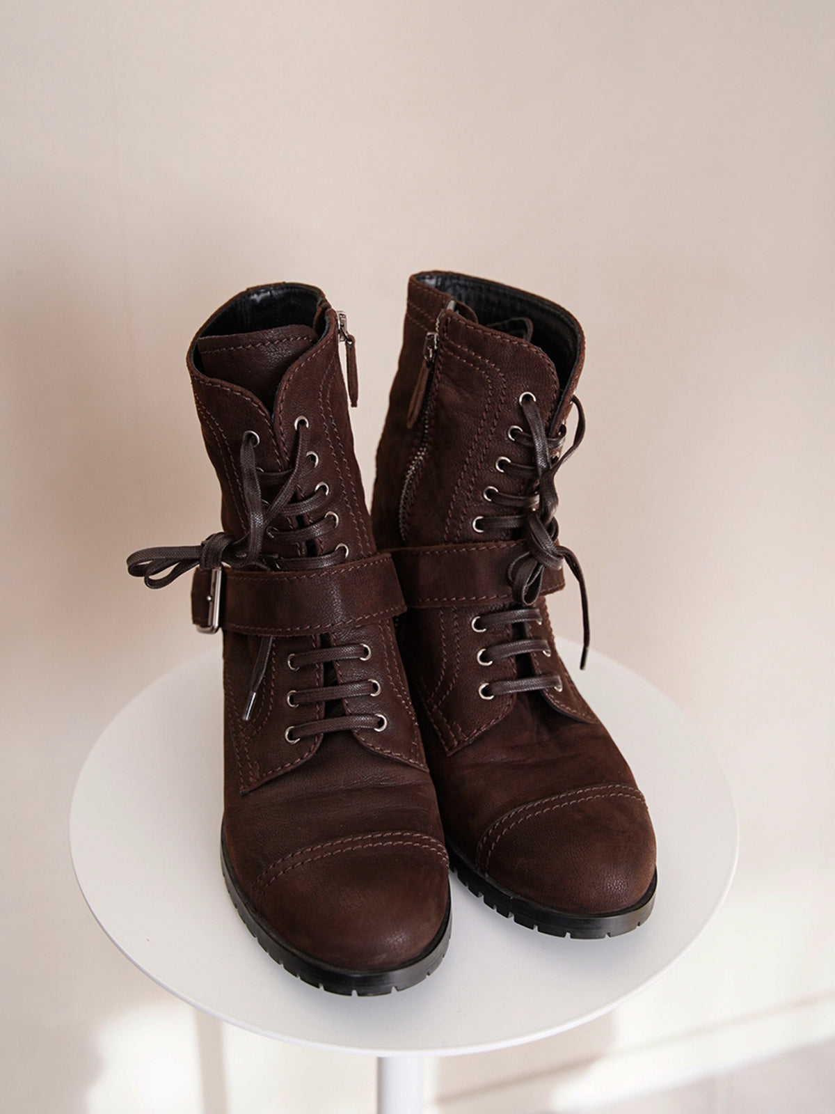 2000s Miu Miu, lace up suede boots