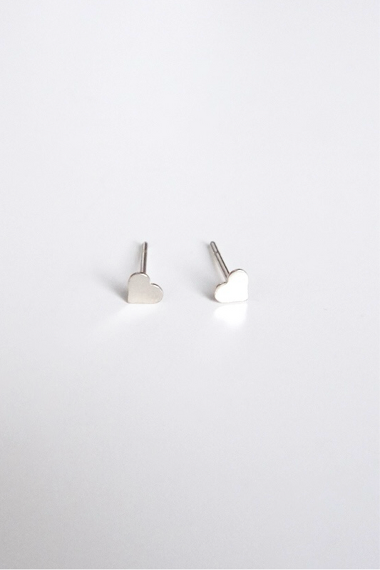 Deadstock, pressed heart pierced earrings