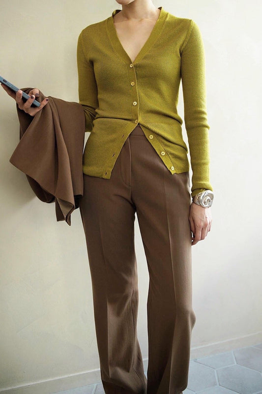 2000s Prada, rib knit cardigan