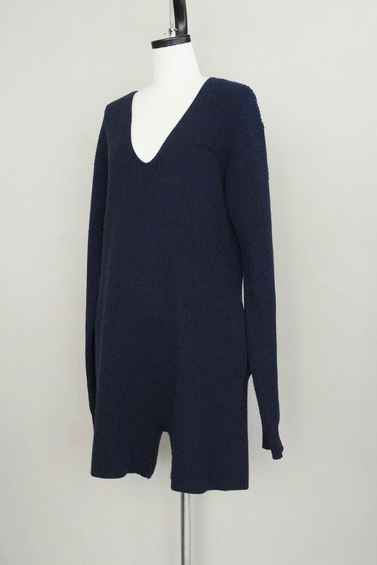 00s Helmut Lang, rib knit allinone in navy