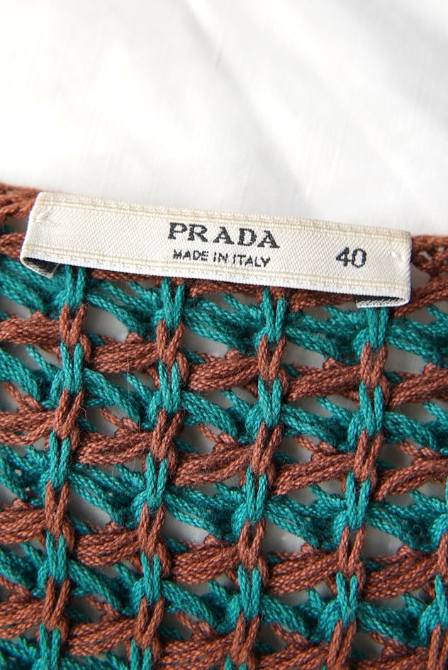 spring 2005 Prada, folk long knit cardigan