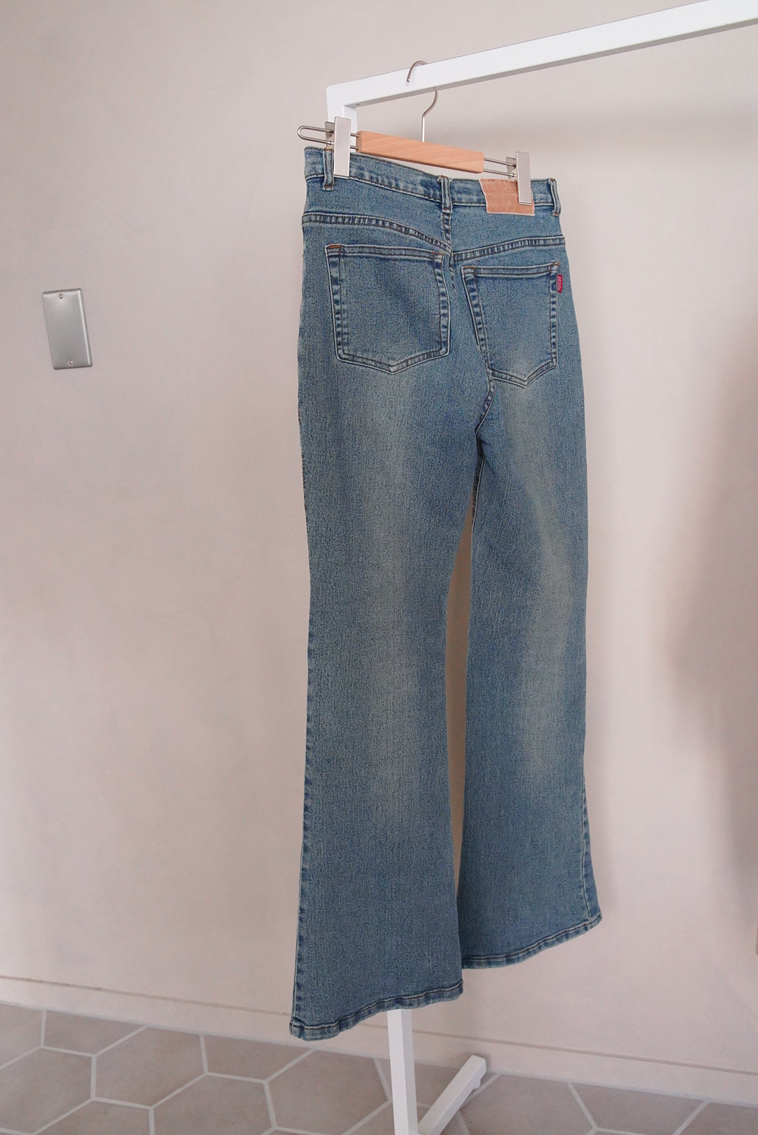1990s Euro, covered velvet lace denim trousers
