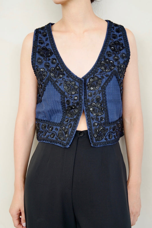 1960s Vintage, embroidered bijou vest