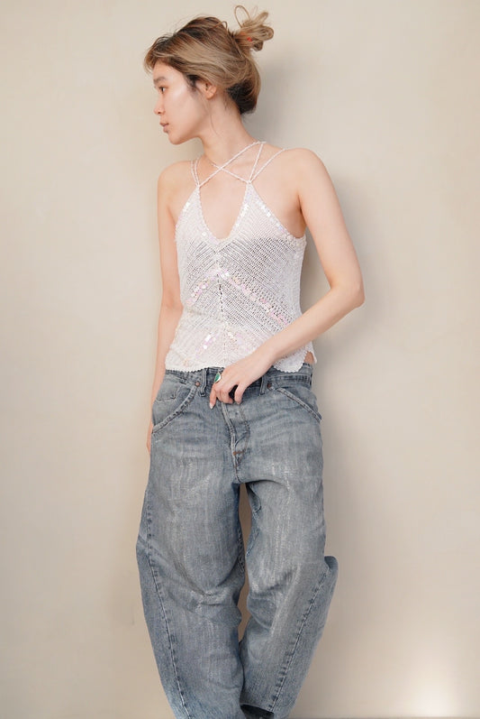 1990s Crochet camisole with sequins