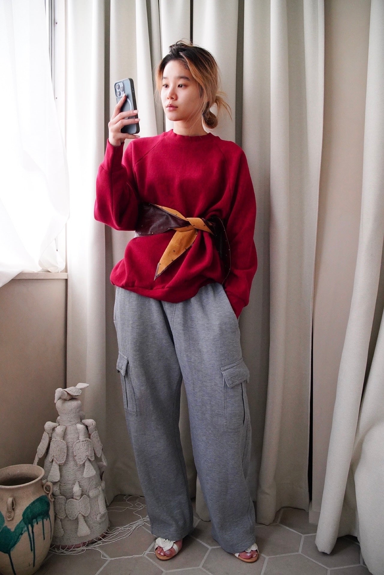 1980s Sweat in burgundy