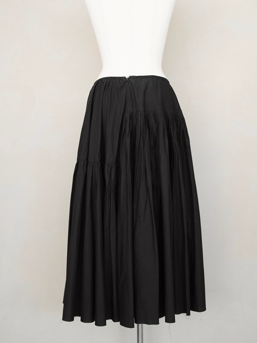 Early 2000s Dries Van Noten, random pleated skirt in black