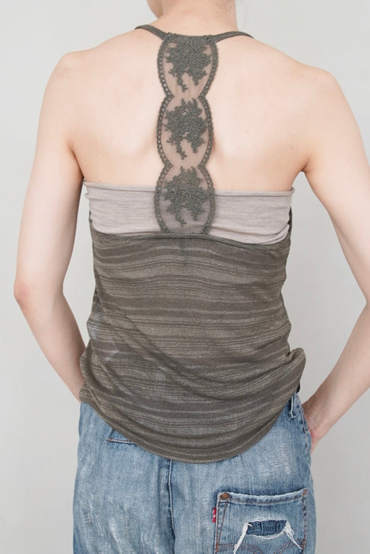 2000s Knit camisole with back lace