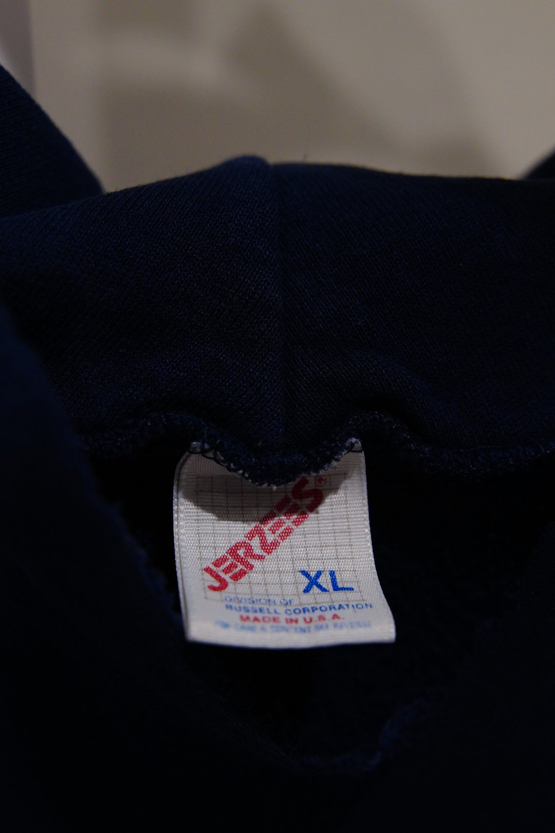 1980s Junk embroidered sweat hoodie in navy