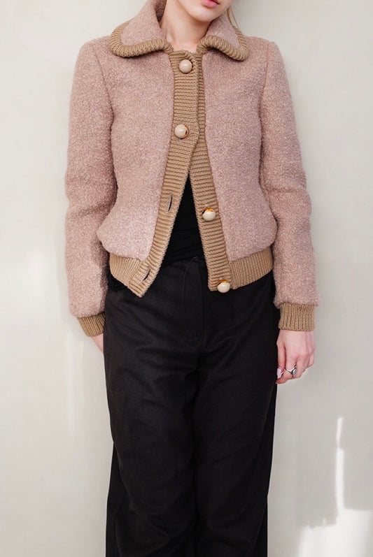 2000s Prada, curly wool studium blouson