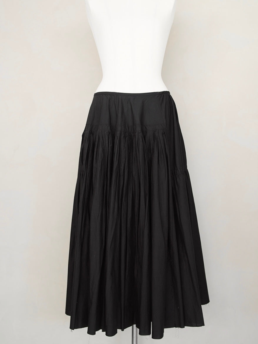 Early 2000s Dries Van Noten, random pleated skirt in black