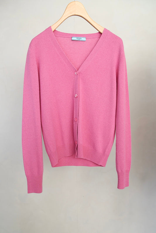 2000s Prada, cashmere cardigan in pink
