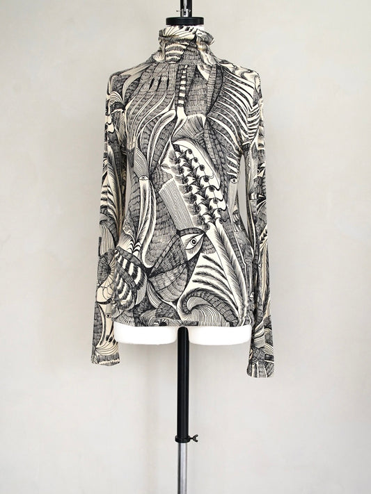 Dries Van Noten, outsider art printed cutsew
