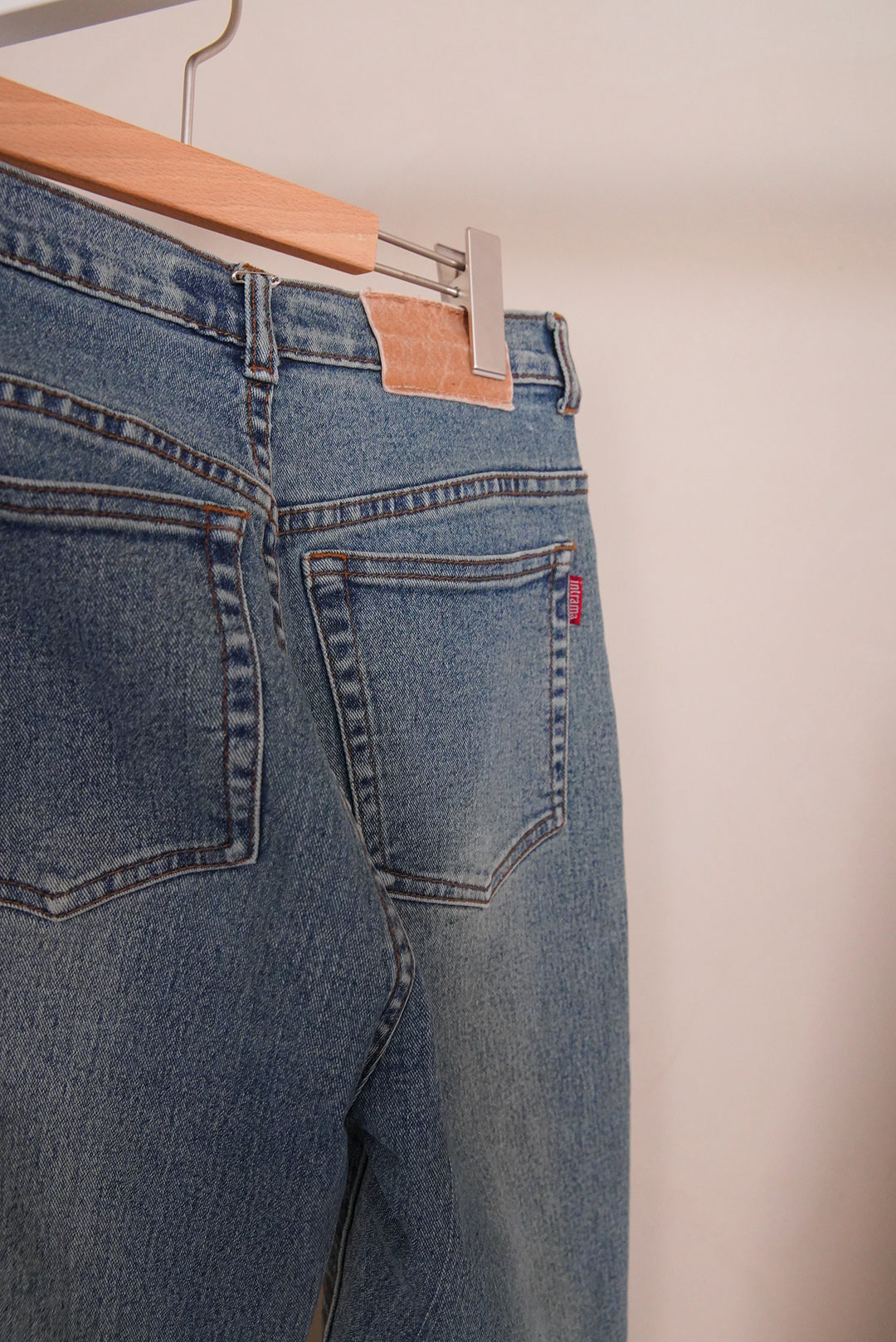 1990s Euro, covered velvet lace denim trousers